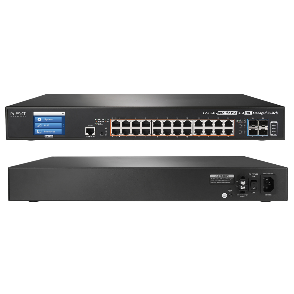 NEXT-POE3031UL2-10G L2+ Ultra POE Managed Web Smart Switch with LCD Touch screen