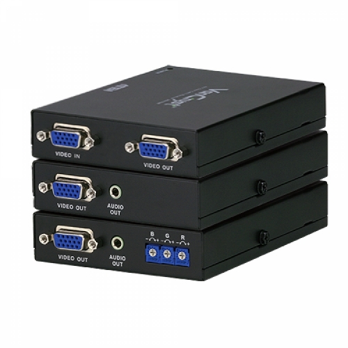 VGA/오디오 Cat 5 연장기 (1024 x 768@300m) VE170