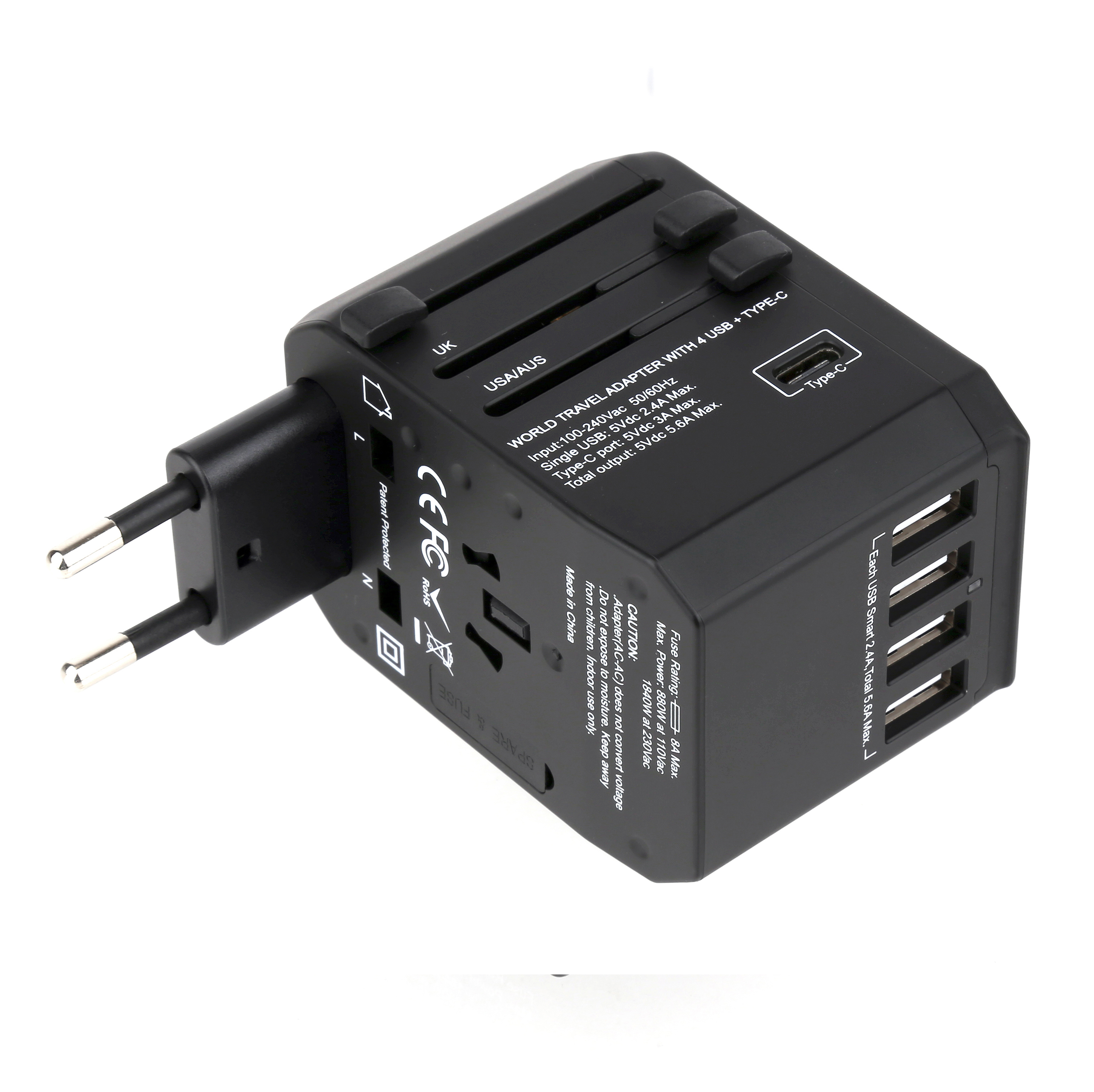 NEXT-008TC-5P 5포트 해외 여행용 멀티 플러그 어댑터