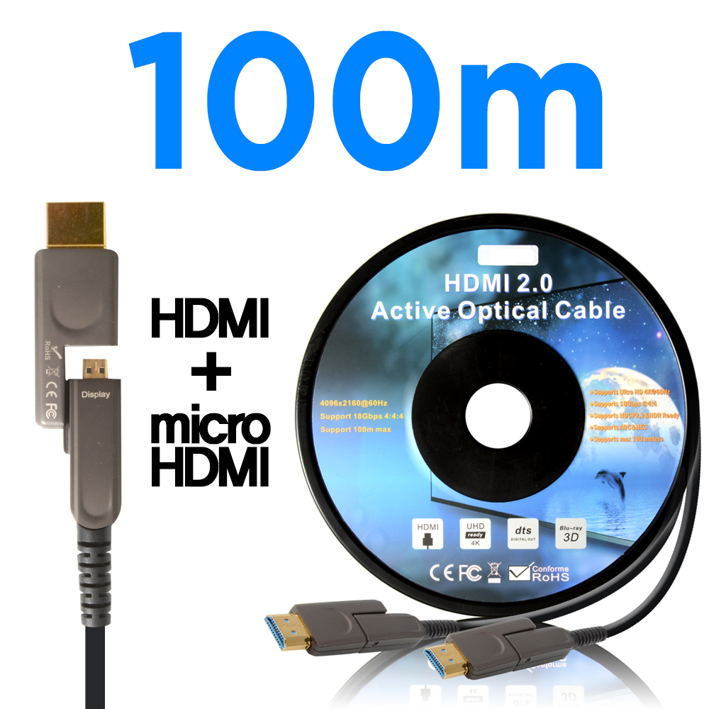 NEXT-3100HAOC-M HDMI 케이블 AOC 광 하이브리드 4K 100M