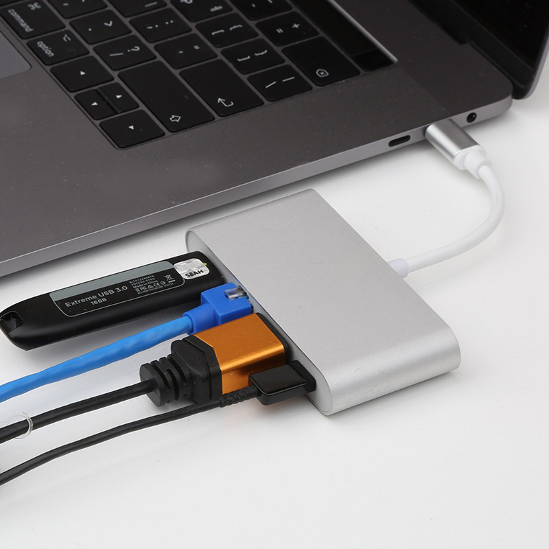 NEXT-413TCH-DX USB C타입 HDMI 허브 PD 기가랜카드