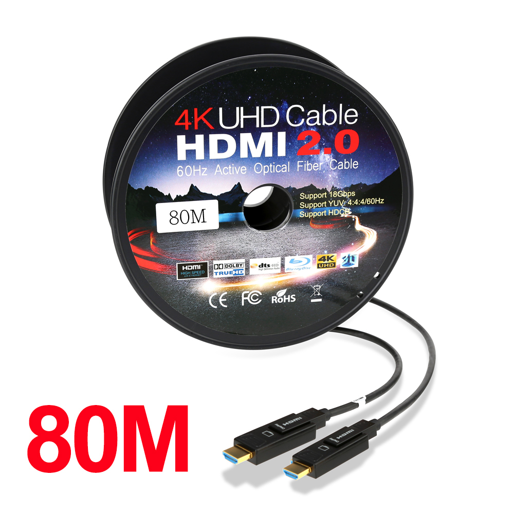 NEXT-6080HAOC-DD HDMI 2.0 광케이블 80M AOC 소켓분리