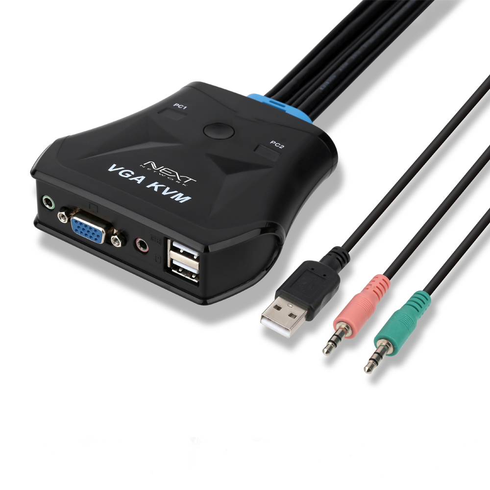 NEXT-612VC-KVM 2대1 USB VGA 케이블일체형 KVM 스위치