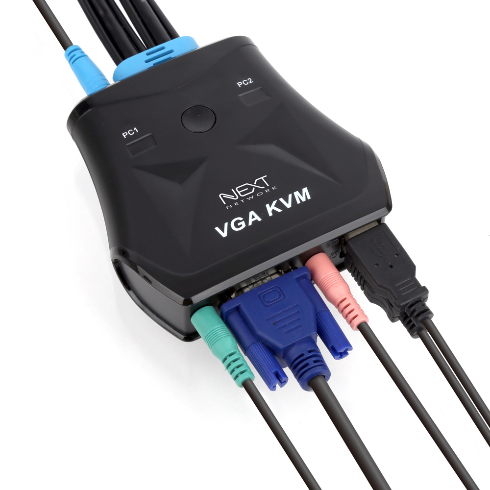 NEXT-612VC-KVM 2대1 USB VGA 케이블일체형 KVM 스위치