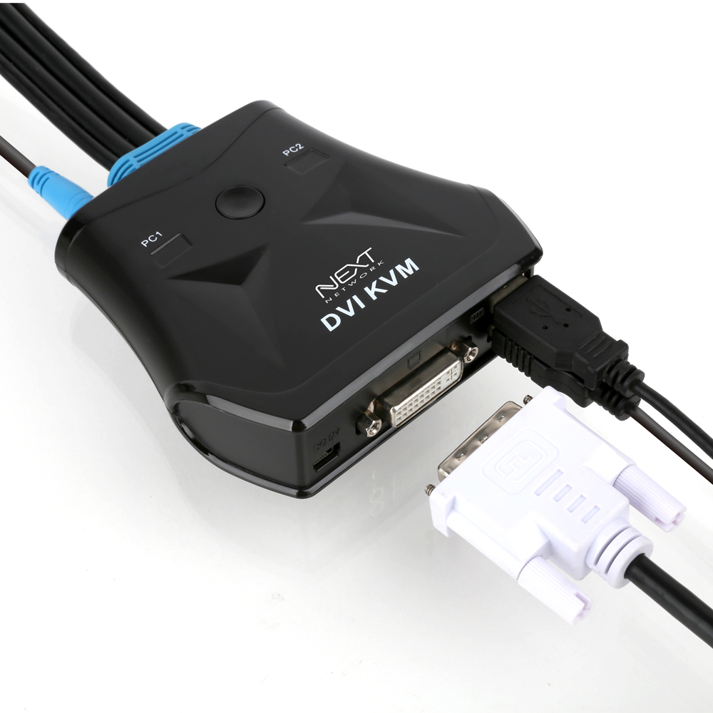 NEXT-632DC-KVM 2대1 KVM 스위치 USB DVI 케이블일체형