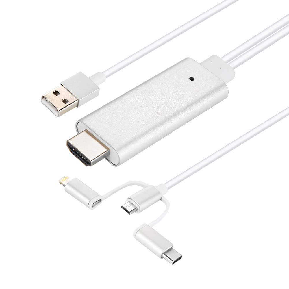 NEXT-840A MHL 미러링케이블 HDMI-5핀 C타입 8핀 3 in 1