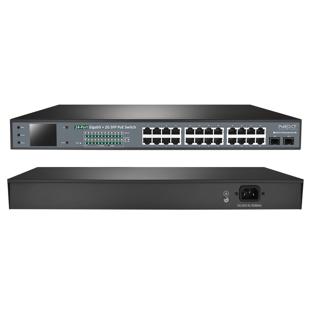 NEXT-POE2428LED-PM 24포트 기가 POE 스위칭허브 2SFP