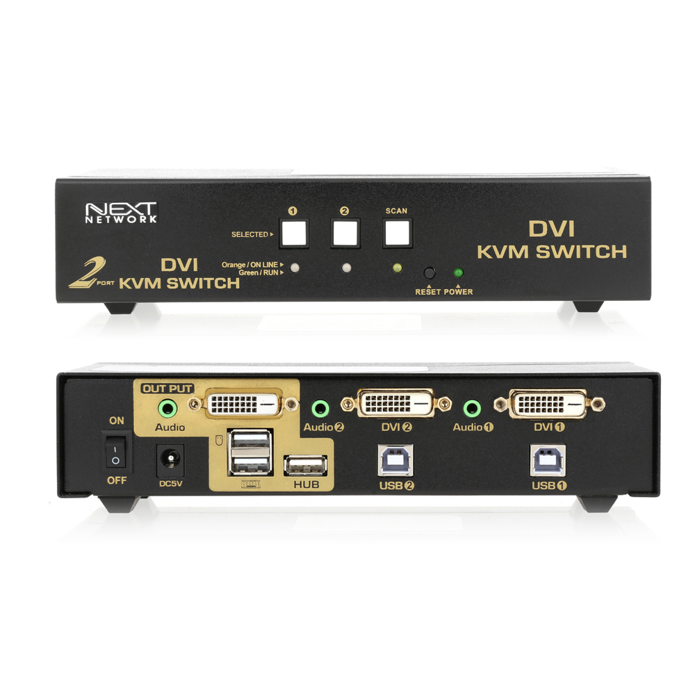 NEXT-7302KVM-DVI 이지넷 1X2 USB DVI KVM 스위치