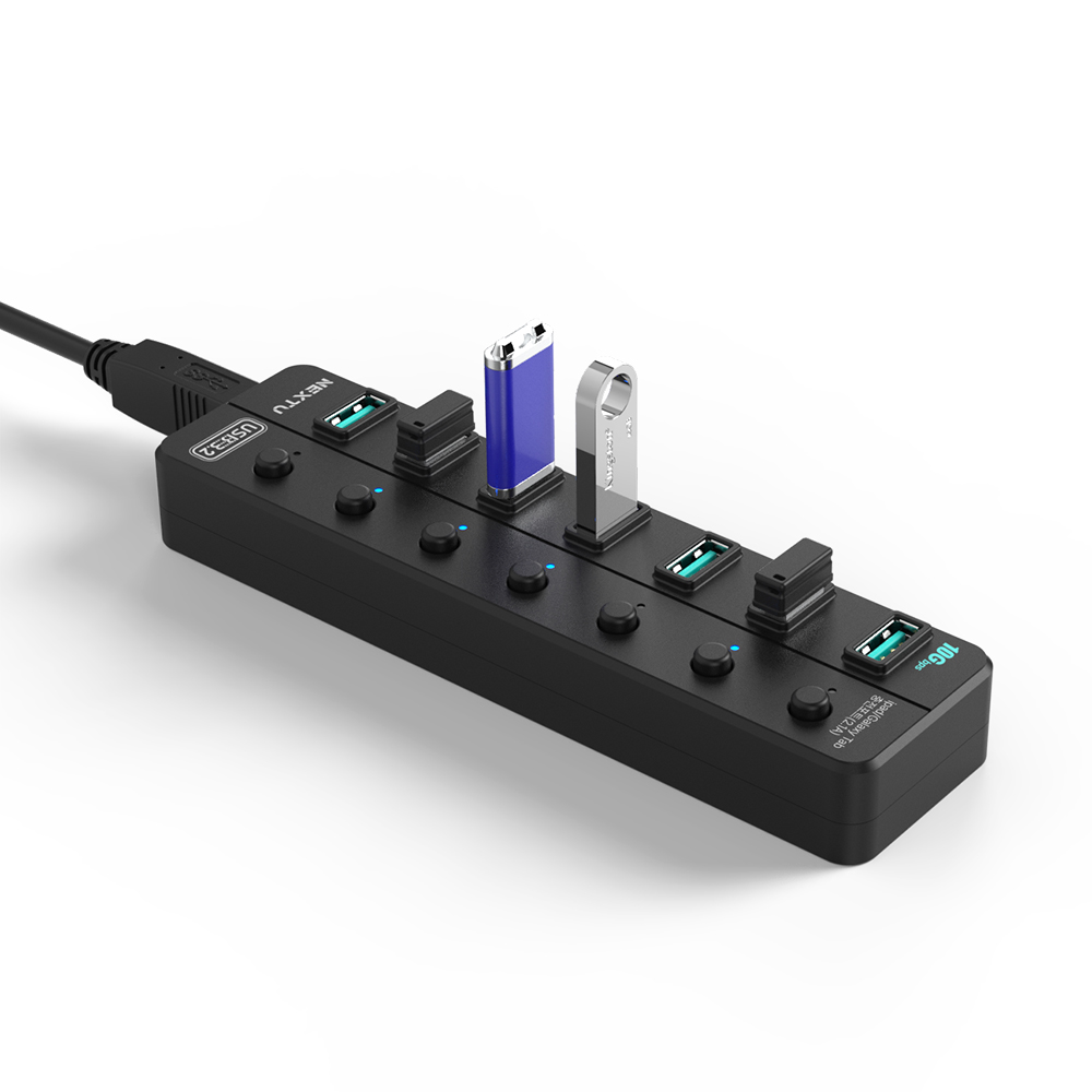 7포트 10Gbps USB3.2 유전원 허브 USB-A 3.2 GEN2 10G 유전원 7포트 허브 / GEN2 10Gbps 전송속도