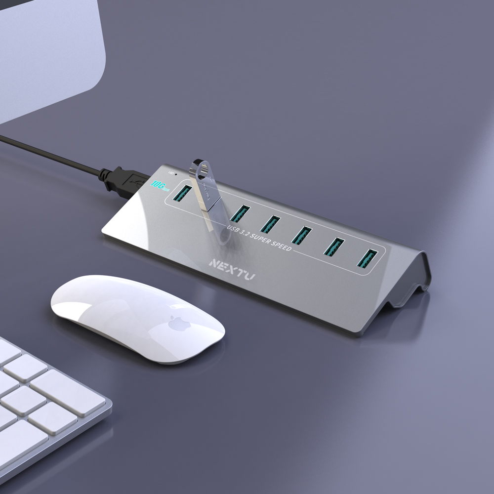 유전원 7포트 USB허브 USB3.2 GEN2 10G XT1301057