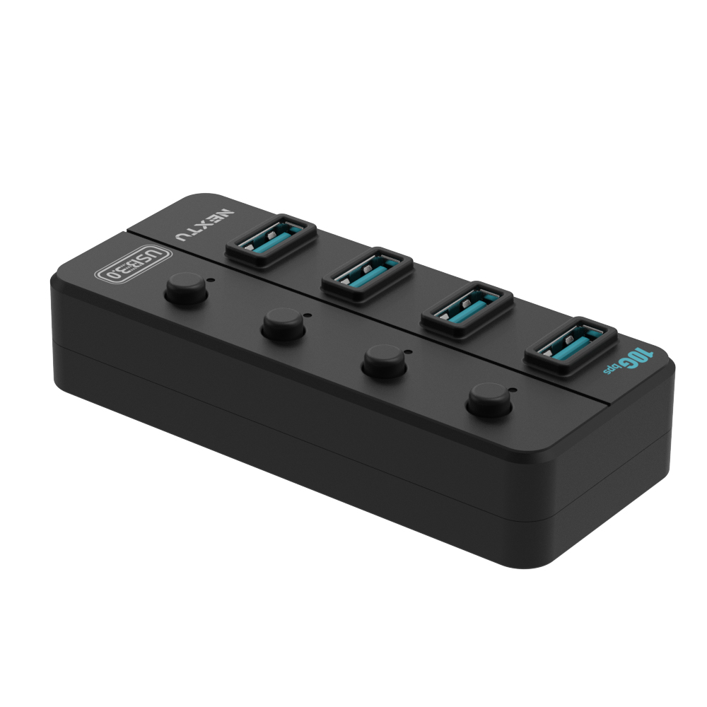 유전원 4포트 개별 전원버튼 USB허브 USB3.2 GEN2 10G XT1301065