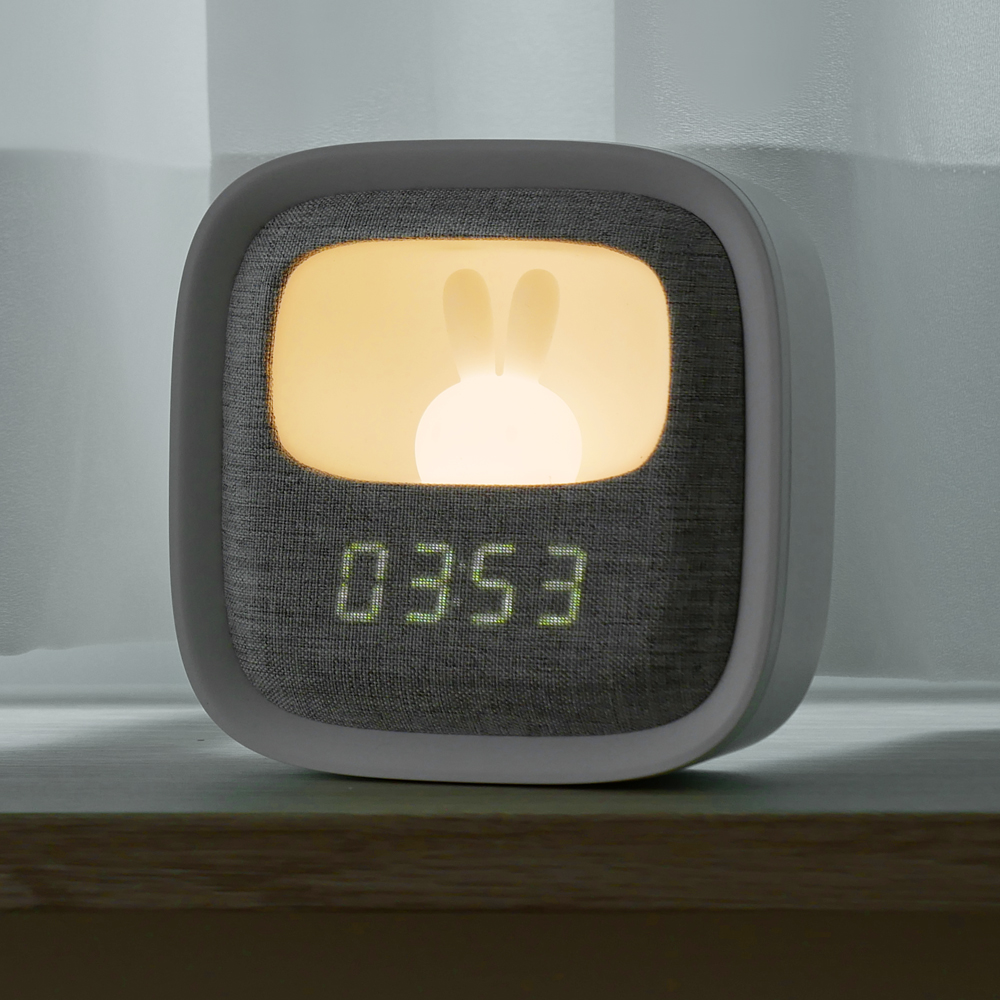 LED 무드등 탁상 알람 시계 터치 무드등 충전식 무소음 시계 3가지 알람 설정 지원