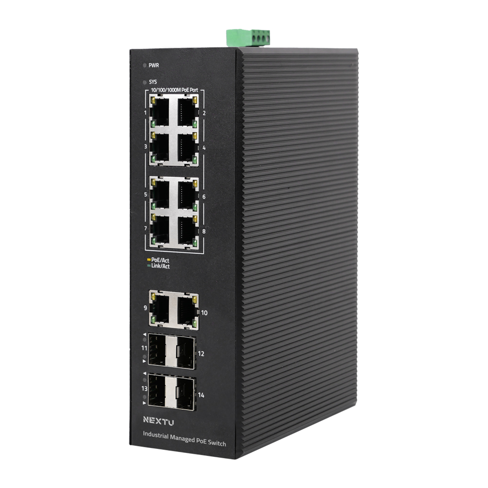 산업용 L2 링 8포트 2.5G POE 스위칭허브 POE4122MDTL2-25G