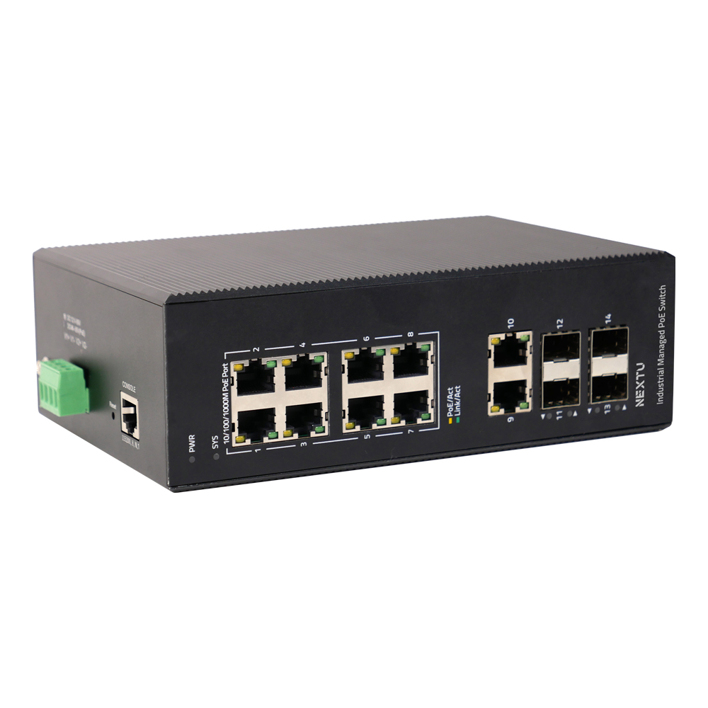 산업용 L2 링 8포트 2.5G POE 스위칭허브 POE4122MDTL2-25G