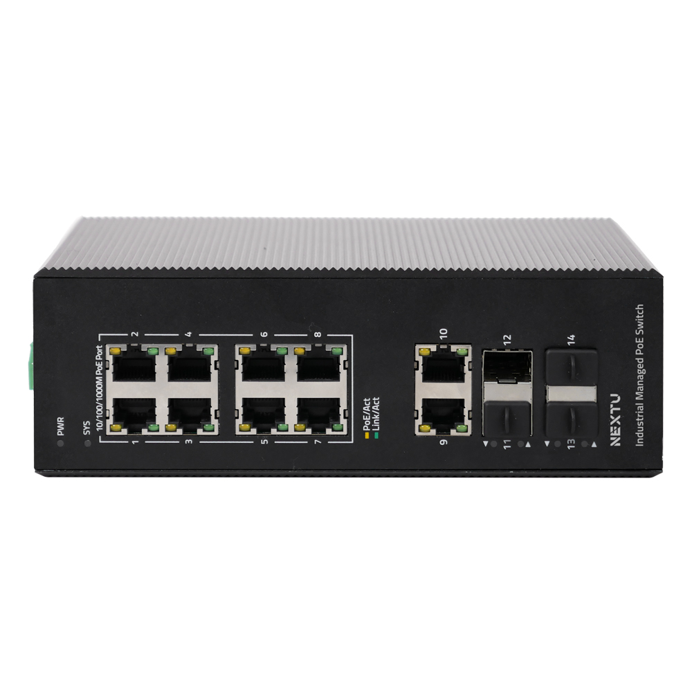 산업용 L2 링 8포트 2.5G POE 스위칭허브 POE4122MDTL2-25G