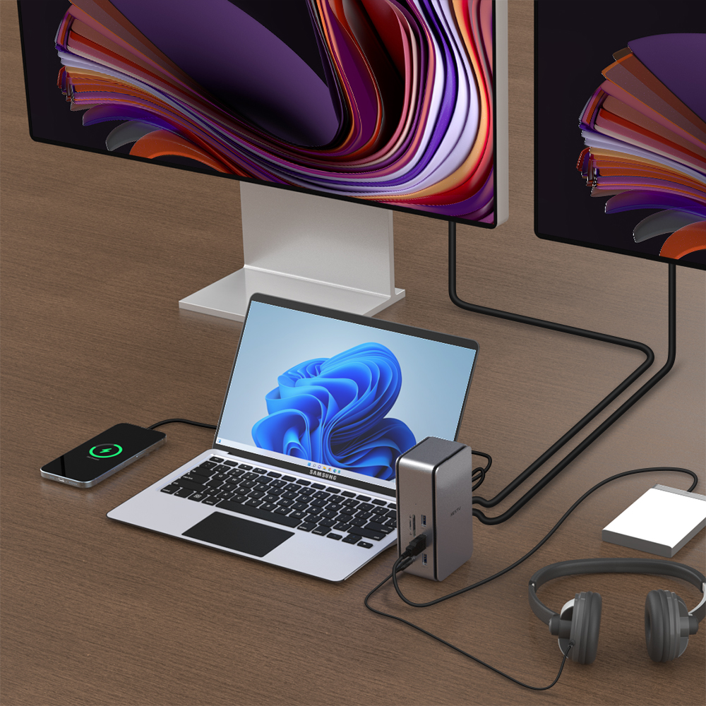 USB4 Type-C 14in 1 HDMI+DP 듀얼 도킹스테이션