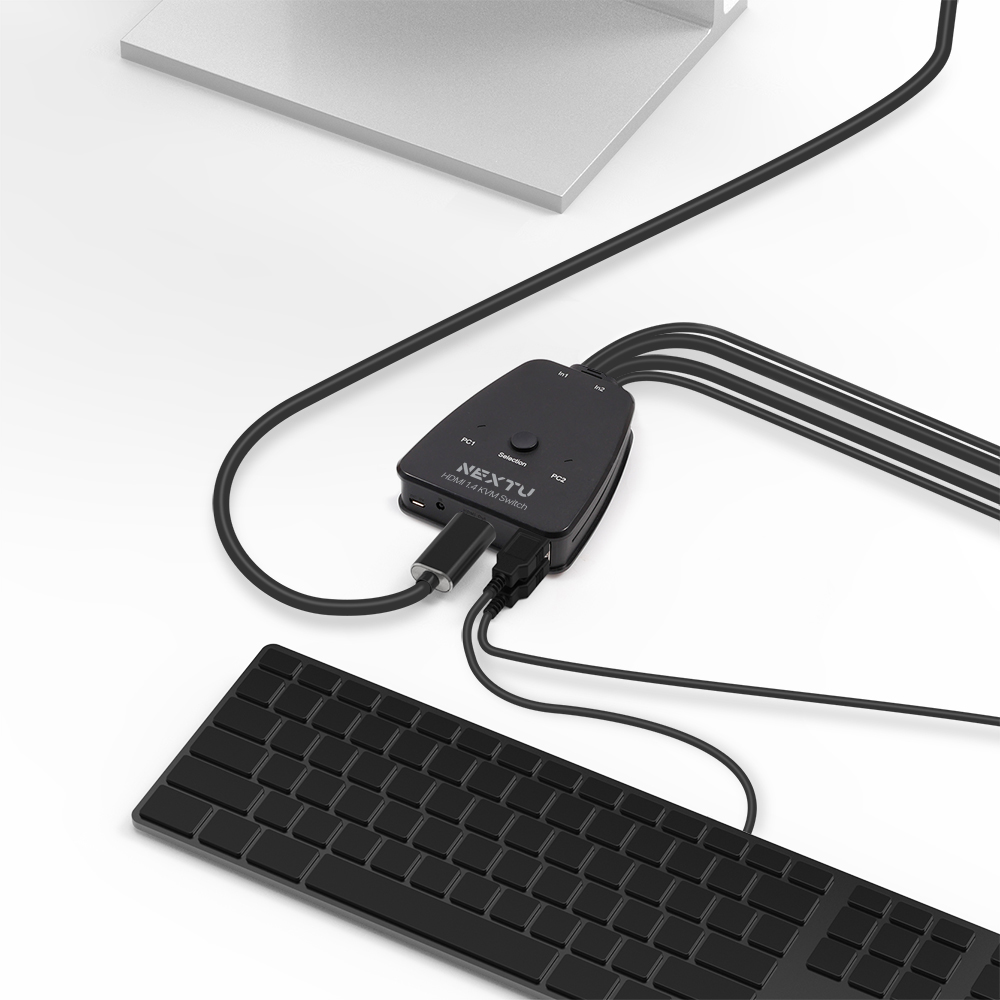 2:1 USB HDMI 케이블일체형 KVM 스위치