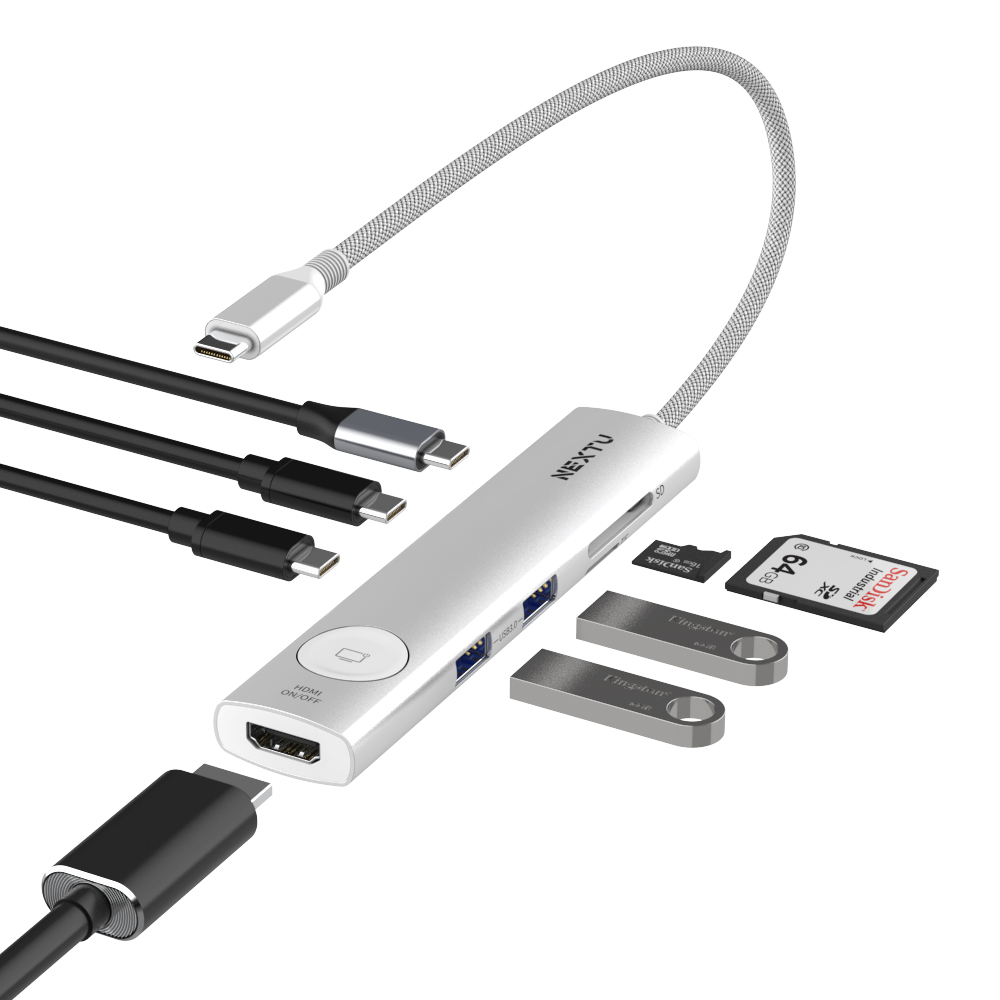 유이하 8in1 HDMI 온오프 USB C타입 멀티허브 2298TCH-4K