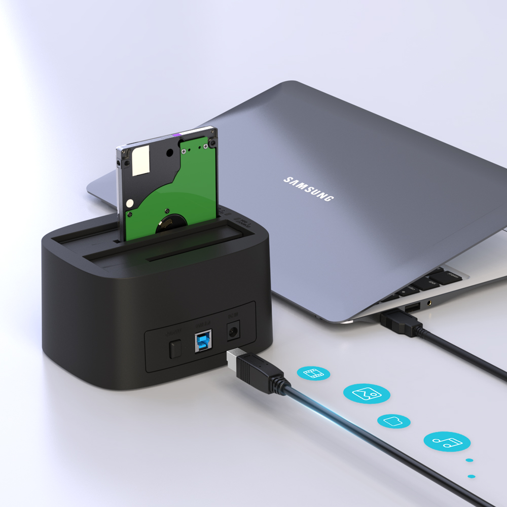 크우각 USB3.0 SSD HDD 도킹스테이션 2베이 하드복사기 982DCU3