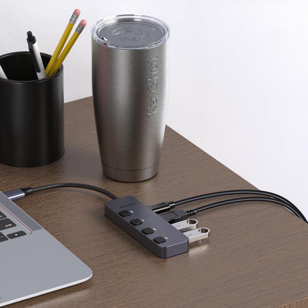 유가단 C타입 개별스위치 4포트 멀티포트 GEN2 USB허브 5522U3-10G