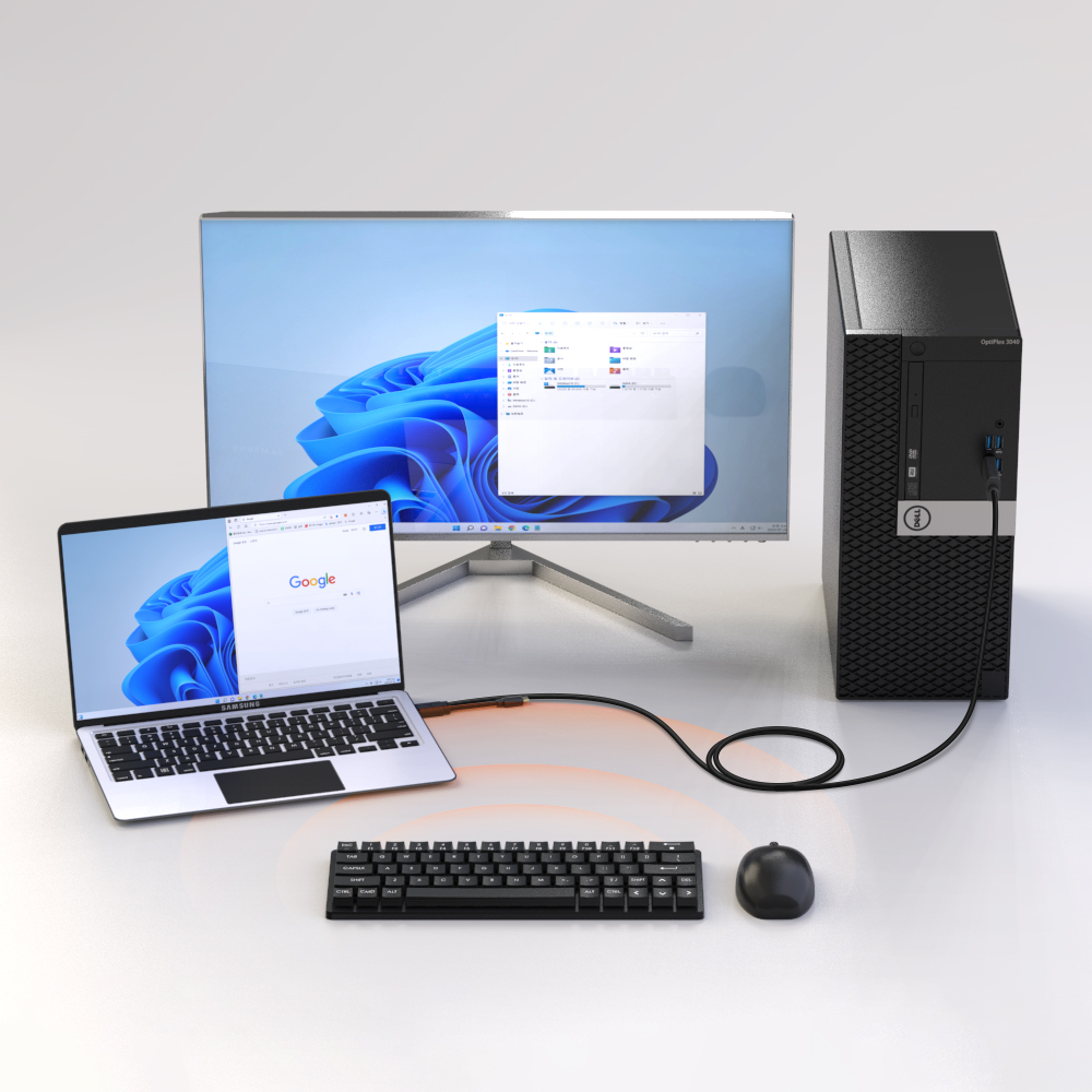 크라핑 데이터공유 C타입 USB 링크 KM케이블 184KMU2C