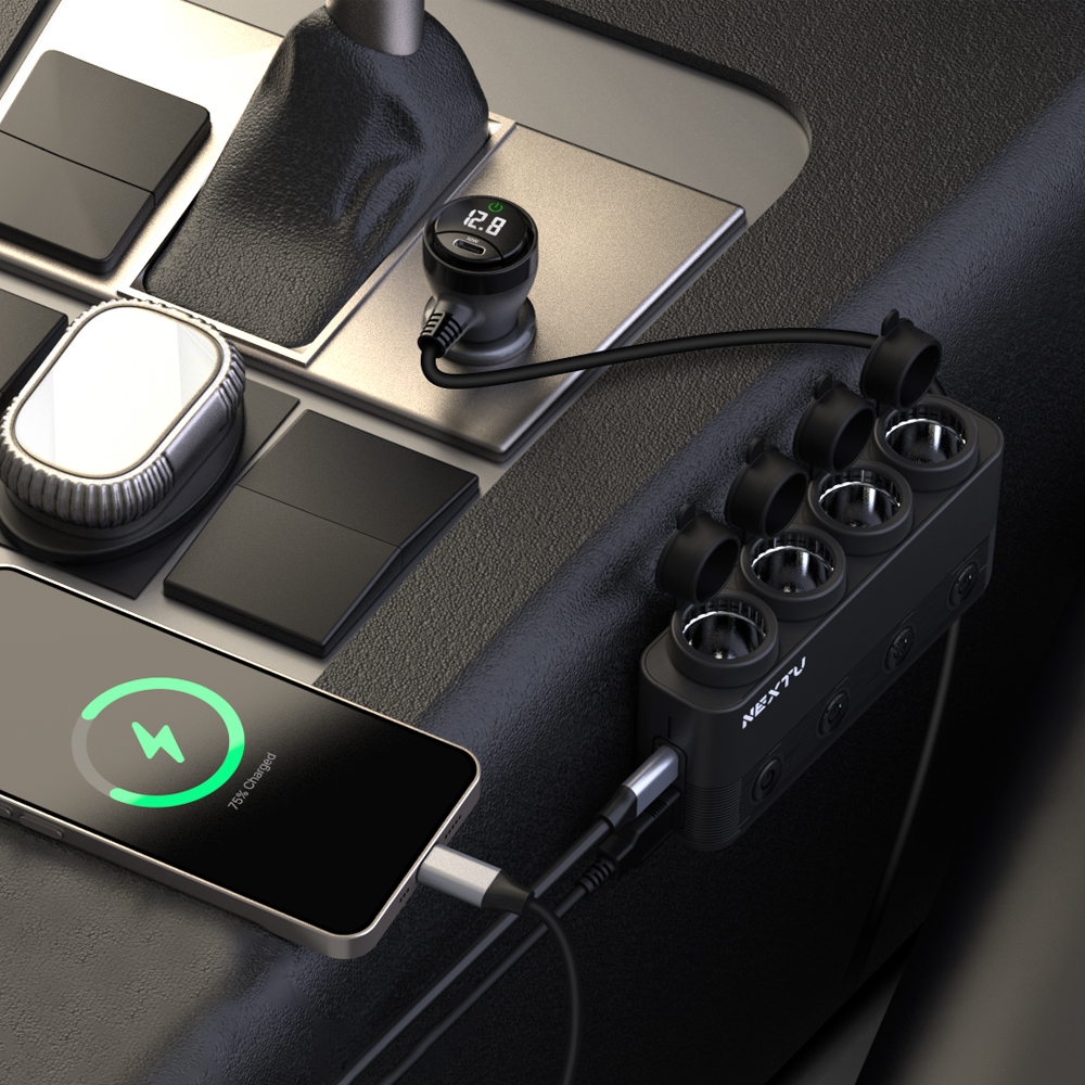 시우난 차량용 멀티 시거잭 4구 소켓 자동차 고속 충전기 1418CHG