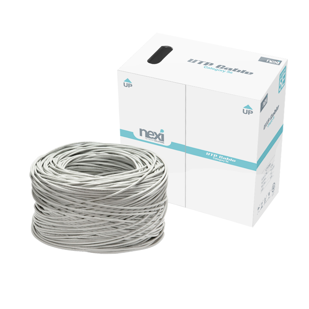 넥시 CAT5E UTP 랜케이블 300M 1롤 박스 그레이 NX126