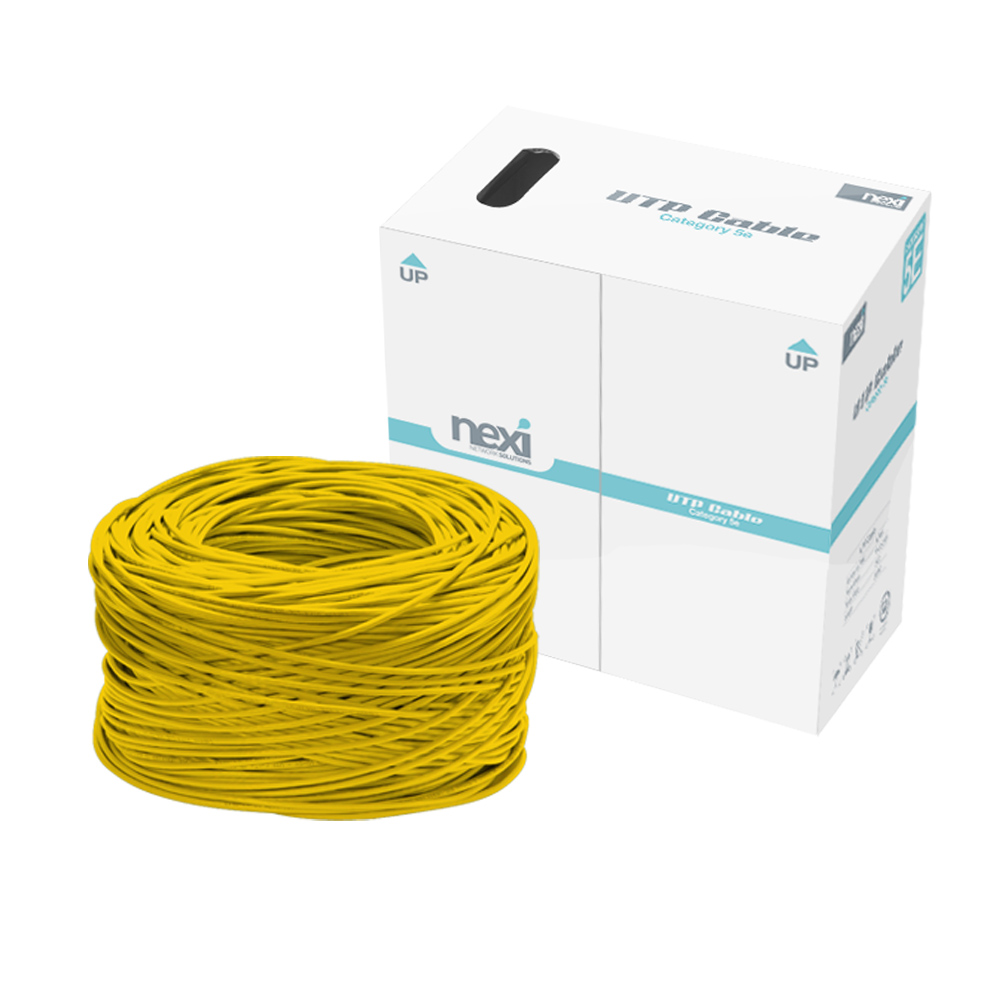 넥시 CAT5E UTP 랜케이블 300M 1롤 박스 옐로우 NX359