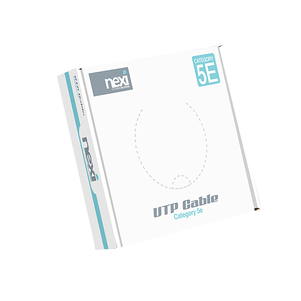 넥시 CAT5E UTP 랜케이블 100M 1롤 박스 단선 그레이 NX360