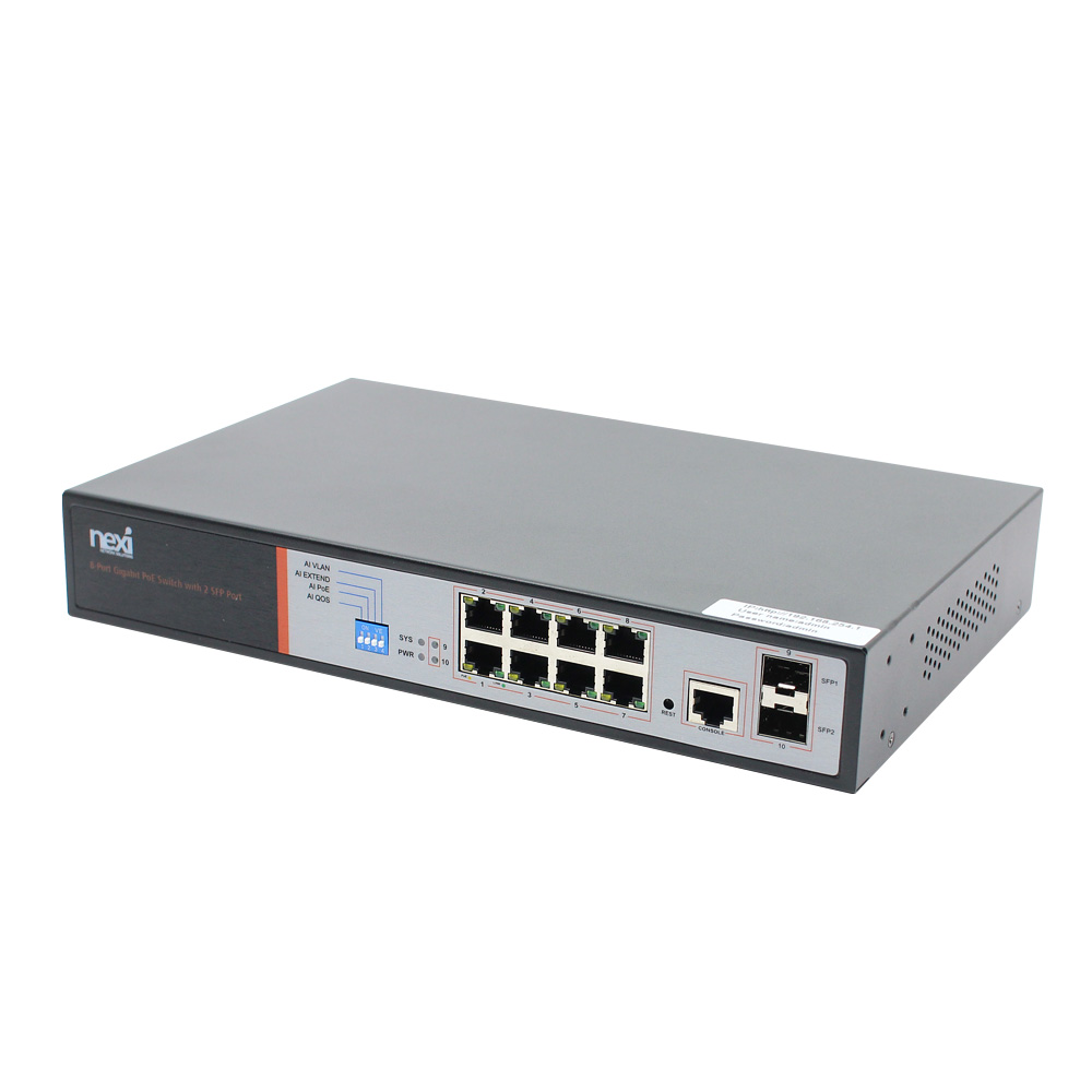 넥시 8+2SFP 포트 GIGA POE 스위치허브 NX393
