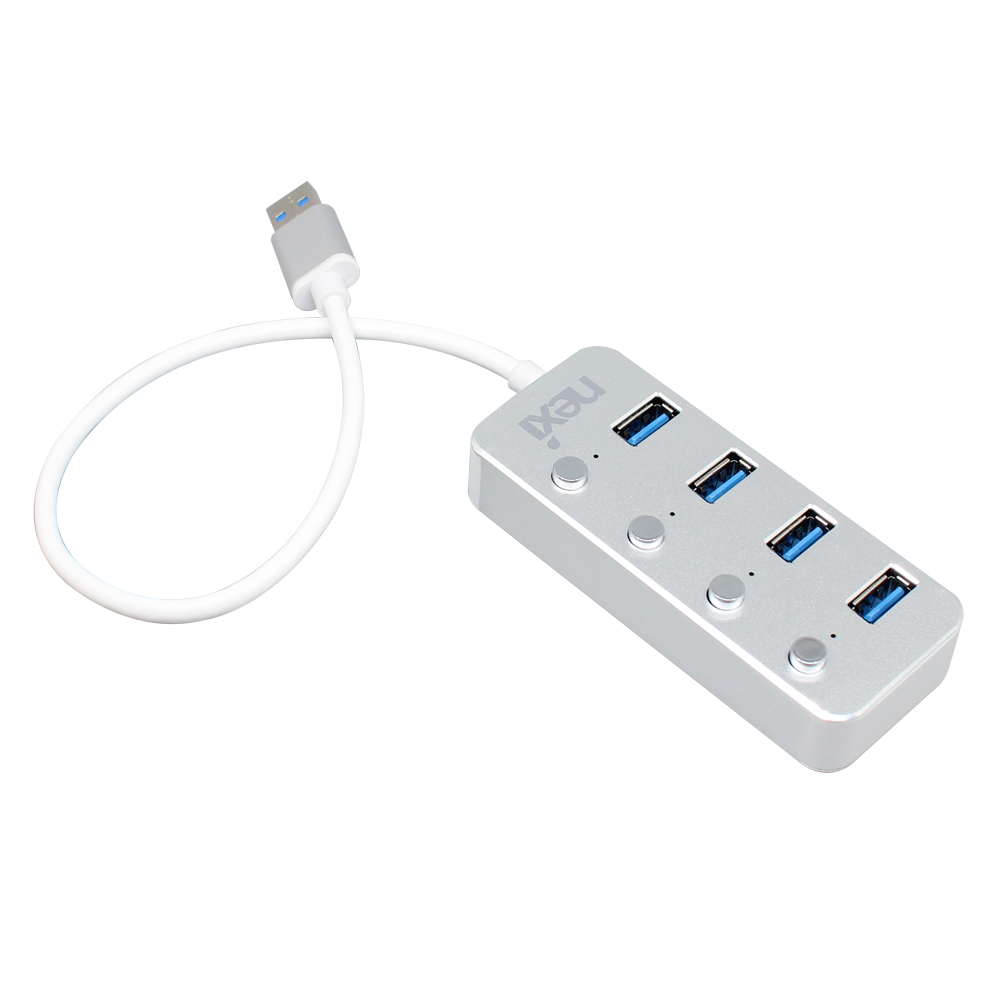 넥시 USB 3.0 4포트 허브 무전원 블랙메탈 NX626-1