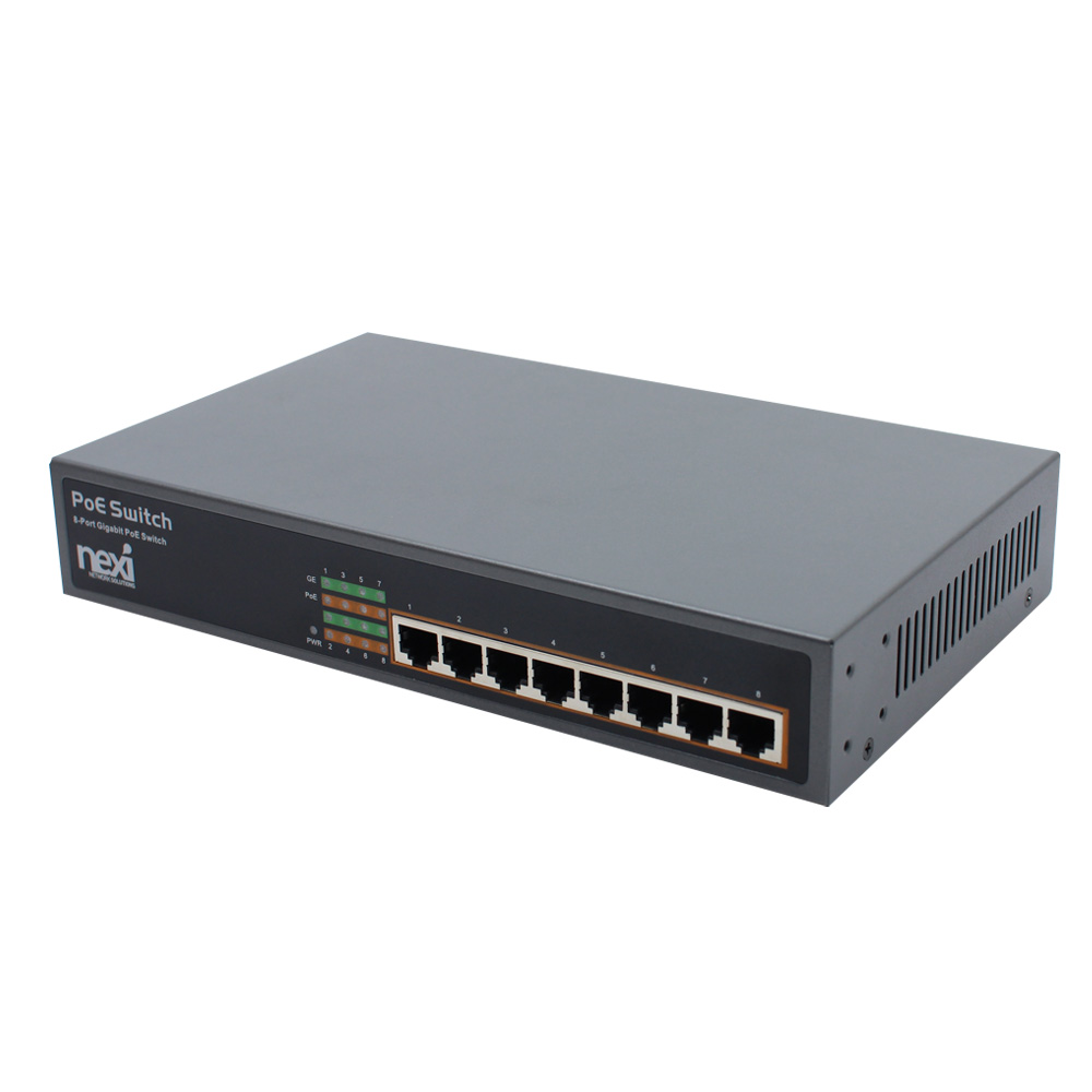 넥시 8포트 기가비트 PoE 스위치 150W NX663