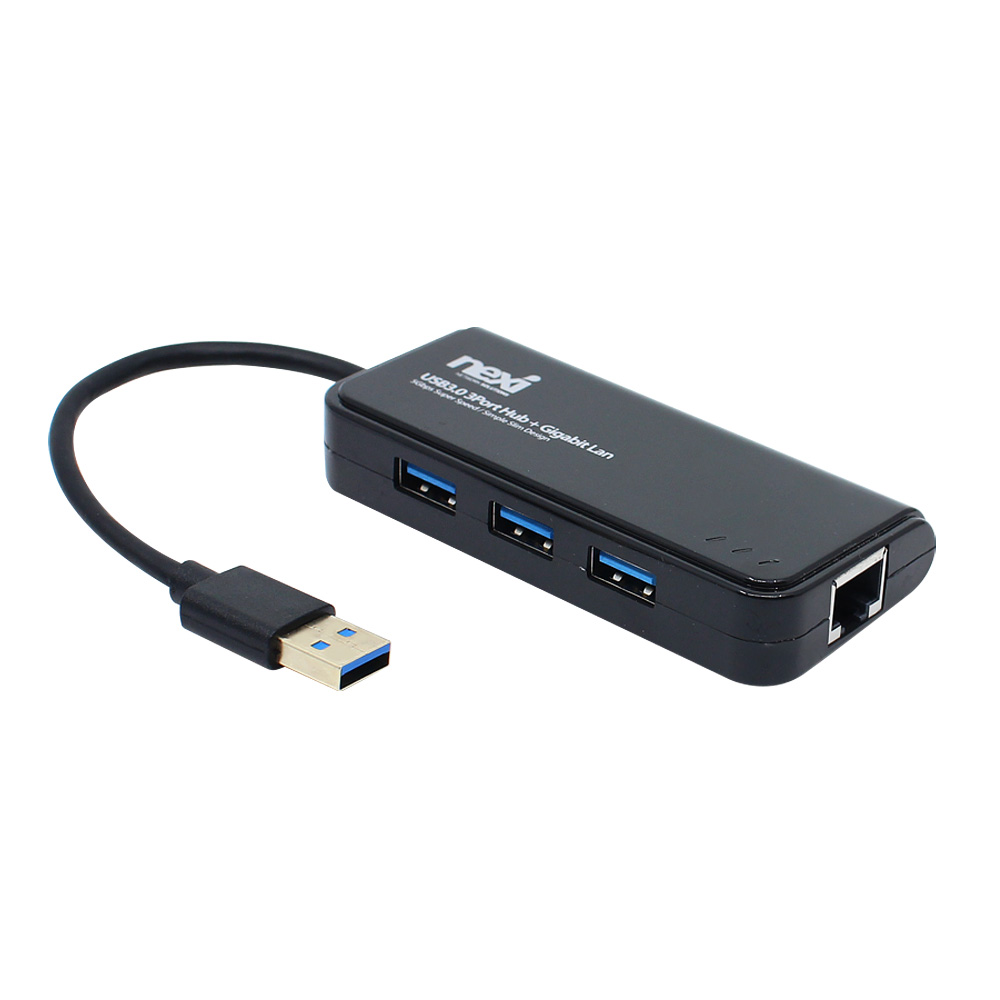 넥시 USB3.0 3포트 허브 기가비트랜카드 NX830