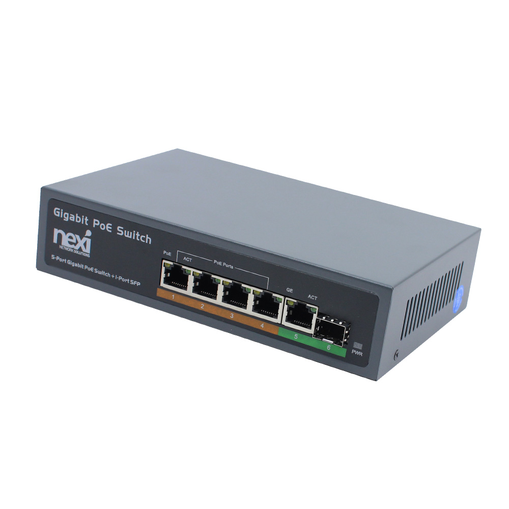 넥시 4+1+1SFP 포트 기가비트 PoE 스위치 65W NX832