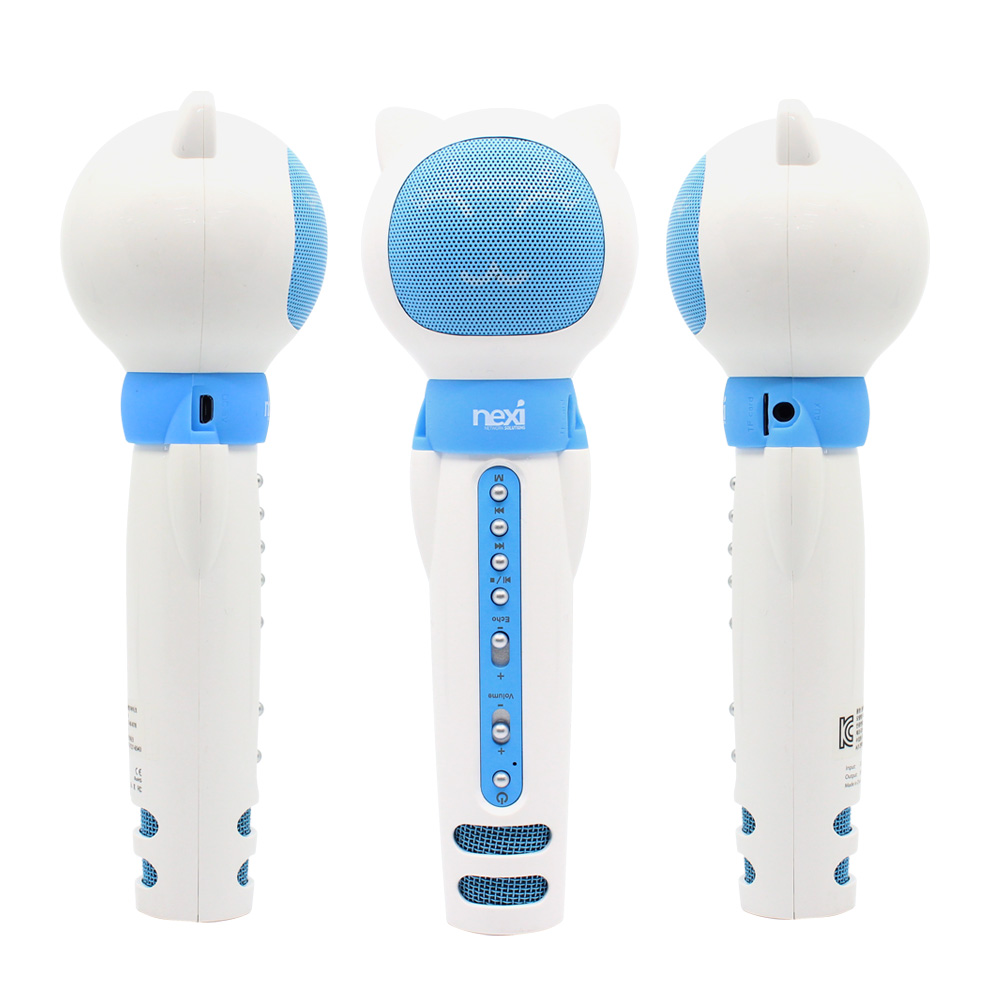넥시 블루투스 노래방 마이크 블루화이트 NX878