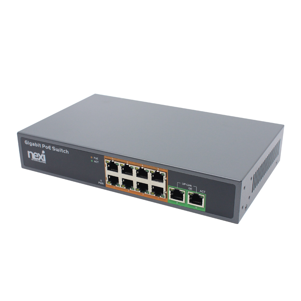 넥시 8+2 기가비트 POE 스위치 150W NX910