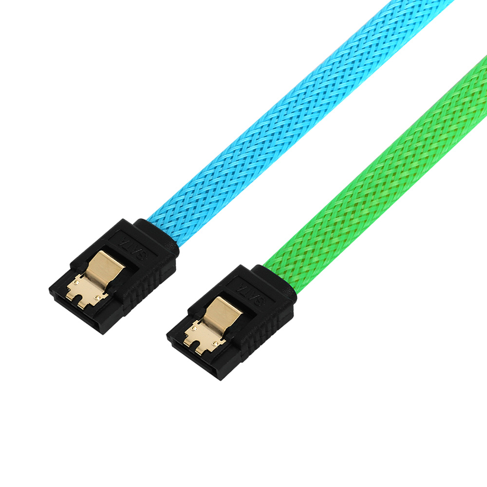 넥시 SATA3 ㅡ자 락형 케이블 0.3m 블루 NX1250