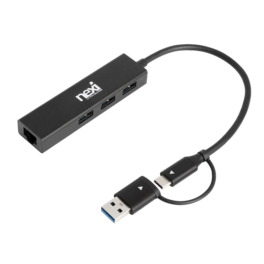 넥시 USB 젠더 C타입 유선랜카드 허브 NX1274