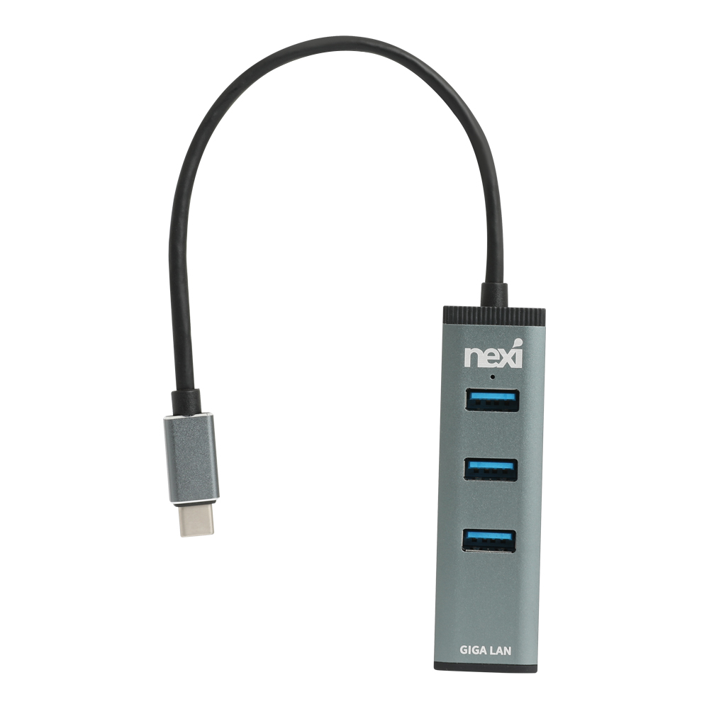넥시 C타입 USB허브 3포트 기가 랜포트 NX1324