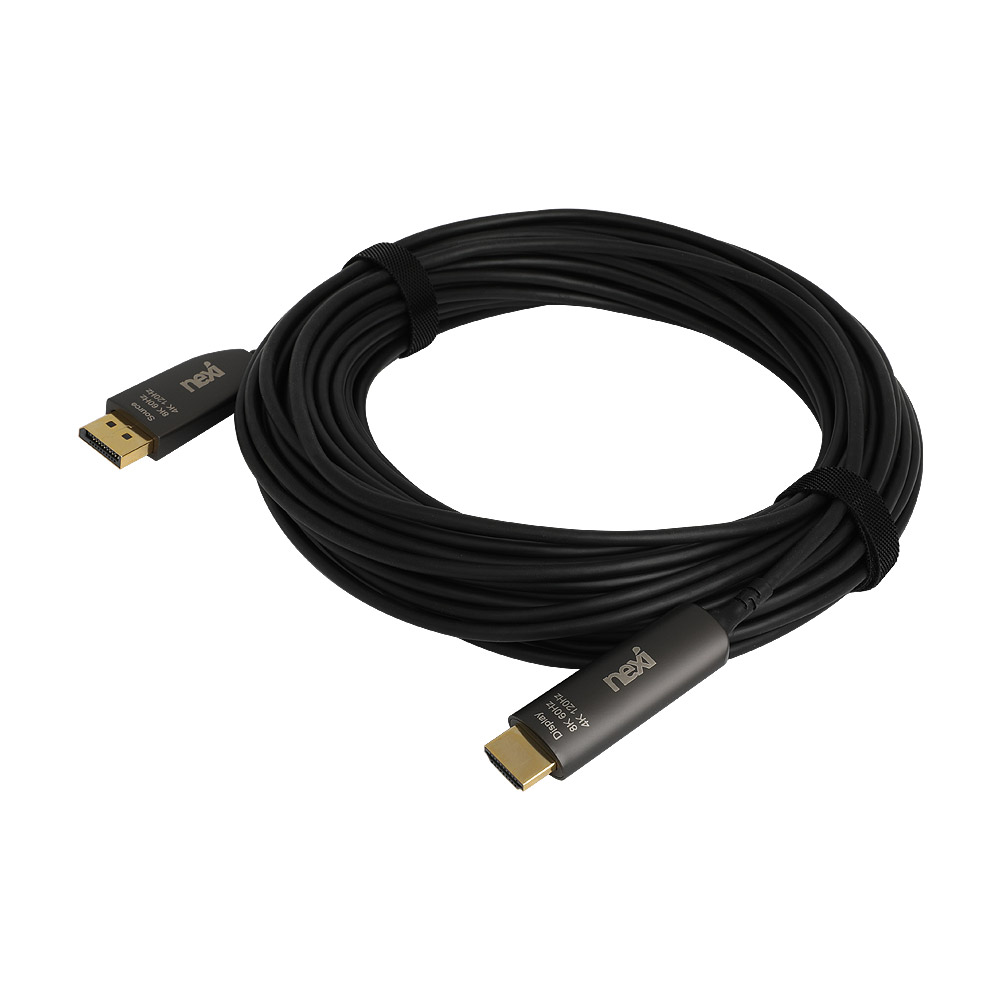 넥시 DP to HDMI 2.1 AOC 하이브리드광 케이블 20M NX1362