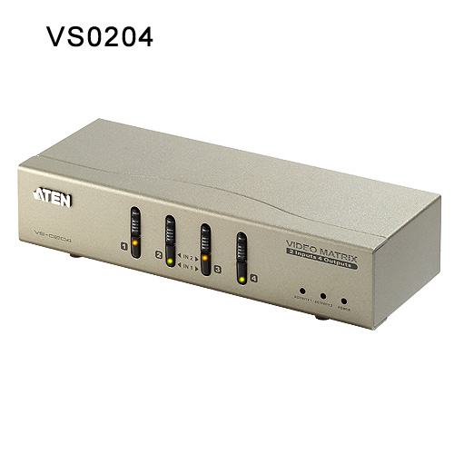 4포트 VGA비디오 매트릭스 스위치 (2 입력 4 출력) + 오디오 VS0204