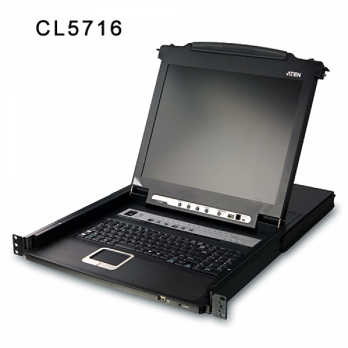 17" Single Rail 16-Port PS/2-USB LCD KVMP