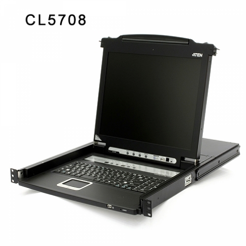 19" Single Rail 8-Port PS/2-USB LCD KVMP