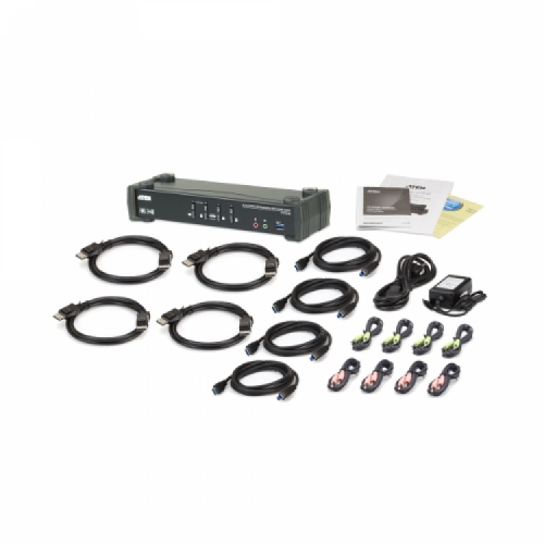 4포트 USB 3.0 4K DisplayPort MST KVMP™ 스위치 (케이블 포함) CS1924M  