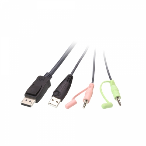 2포트 USB DisplayPort 케이블 KVM 스위치 + 원격 포트 선택기 CS22DP