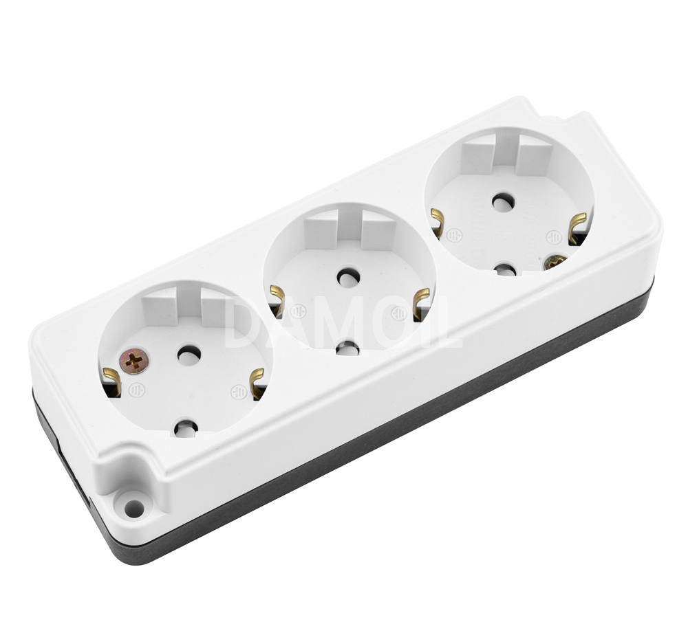D-HOEC-3 접지 노출 3구 콘센트