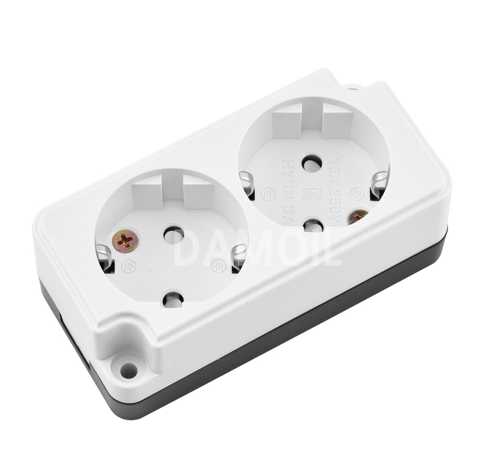 D-HOEC-2 접지 노출 2구 콘센트