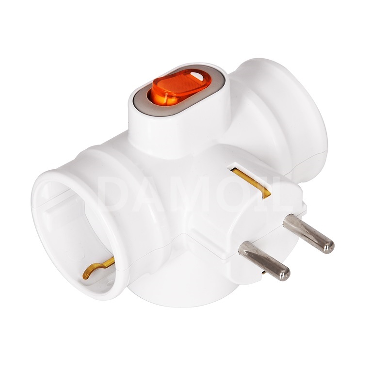 D-HET-4 T형 3구 멀티탭(스위치)