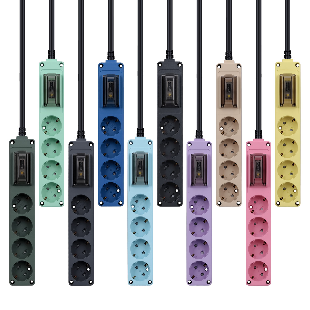 고용량 멀티탭 4구 1.5M 누전차단 고전력 컬러멀티탭 다크그레이