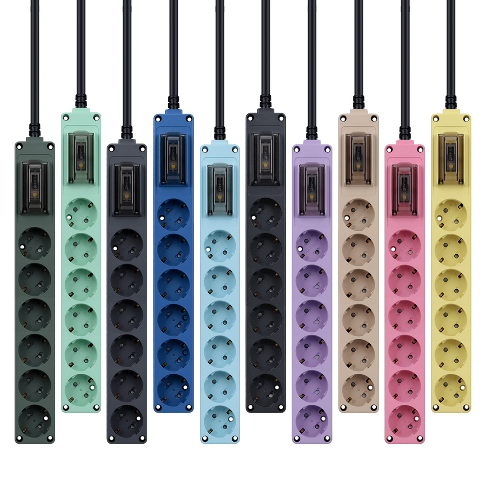 고용량 멀티탭 6구 3M 누전차단 고전력 컬러멀티탭 스카이블루